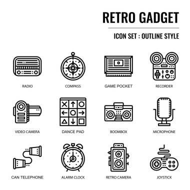 Retro gadget, beyaz arka plan üzerinde izole piksel mükemmel kutsal kişilerin resmi