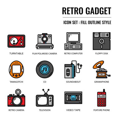 Retro gadget, beyaz arka plan üzerinde izole piksel mükemmel kutsal kişilerin resmi