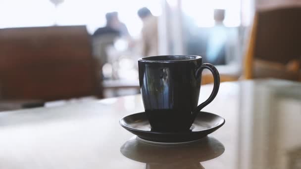 Humo Una Taza Café Estilo Vintage — Vídeos de Stock