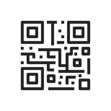 Qr kod simgesi, beyaz arka planda yalıtılmış