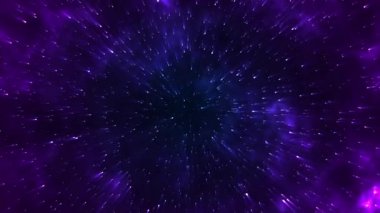 Bilimsel filmler, ekran koruyucu evren arka planı için uzayda yıldız uçuşu
