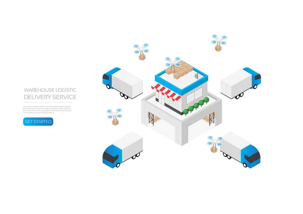 Isometric Commerce Online Delivery Service — 图库矢量图片#