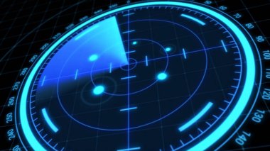 Fütürist radar ekranı, hedef aranıyor
