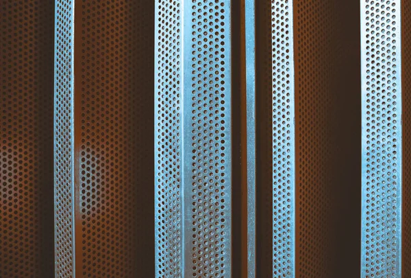 Перфорированная Металлическая Стена Решетками Качестве Рамы Отделочных Работ — стоковое фото