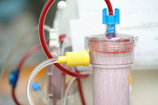 Partie Équipement Dialyse Pendant Processus Filtration Sanguine — Photo
