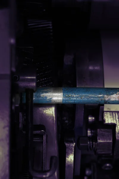 Velho Fragmento Máquina Industrial Detalhado — Fotografia de Stock