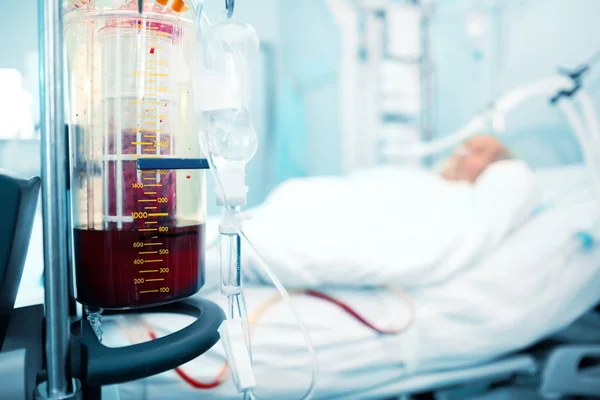 Blood Collection Equipment Patient Bed Critical Care Unit — Stock Photo, Image
