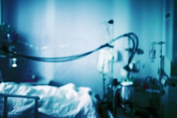 Psychiatric Dismal Cell Ward Equipment Bed Blurred Dark Blue Medical — Stock Photo, Image