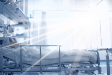 Light illuminating a patient in the ICU, concept of patient emerging from coma clipart