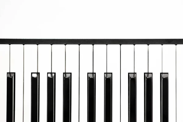 Piano Keyboard White Background Top View Layout Free Space White — Stock Photo, Image