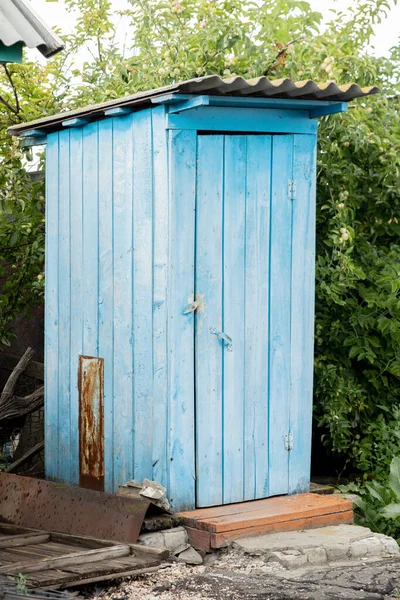 Oncomfortabel Toilet Houten Hut Het Dorp Geen Voorzieningen — Stockfoto