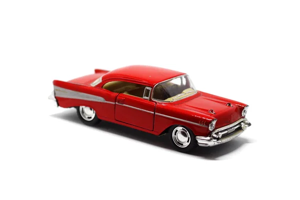 Vintage Red Retro Car Toy Isolated — Stock Photo, Image