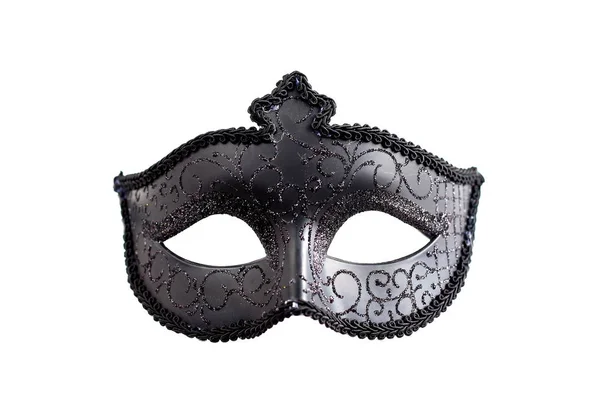 Black Vintage Venice Carnival Isolated Mask — Stock Photo, Image
