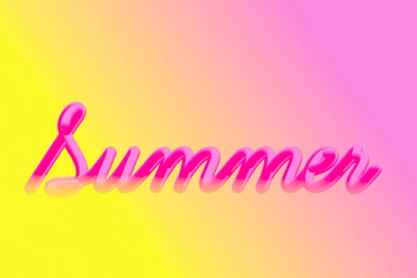 Ροζ Φωτεινά Γράμματα Καλλιγραφικά Κίτρινο Και Ροζ Ντεγκραντέ Φράση Καλοκαίρι — Φωτογραφία Αρχείου