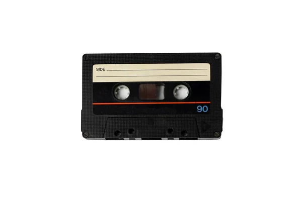 Audio retro vintage cassete tape isolated on white 80s style