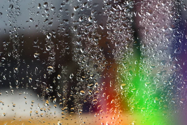 Abstraktní Rozmazané Úžasné Barevné Pozadí Rainbow Polární Záře Sklo Kapky — Stock fotografie