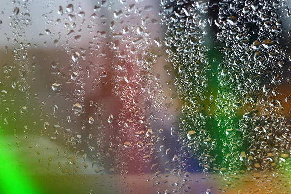 Abstraktní Rozmazané Úžasné Barevné Pozadí Rainbow Polární Záře Sklo Kapky — Stock fotografie