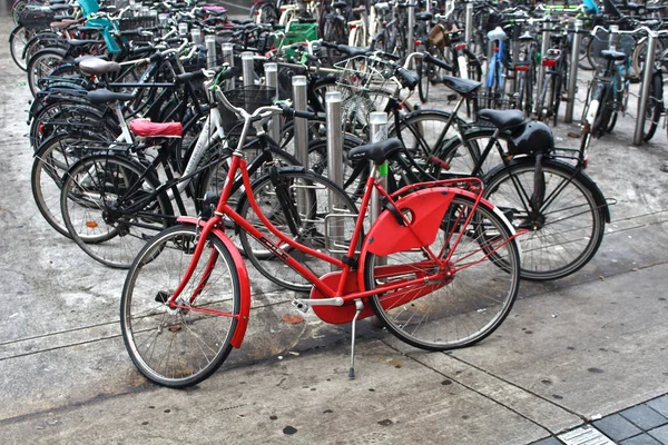Kopenhagen Dänemark November Europäischer Parkplatz Mit Vielen Fahrrädern Der Nähe — Stockfoto