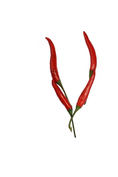 Alphabet Hot Spice Cayenne Chili Peppers Isolated White Vegetable Chili — Stock Photo, Image