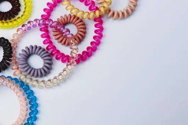 Banda Pelo Plástico Espiral Scrunchies Para Mujeres Peinado Peluquería Sobre — Foto de Stock