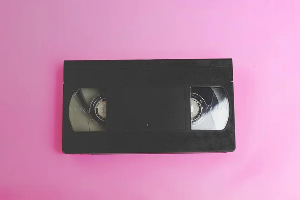 Video Vhs Retro Ročník Kazeta 70Tá 90S Styl Růžovém Pozadí — Stock fotografie