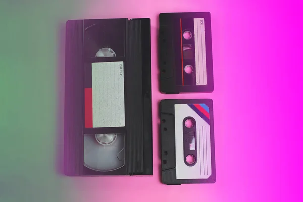 Videó Kazetta Vhs Audió Kazetta Retro Vintage Szelleme 1970 Években — Stock Fotó