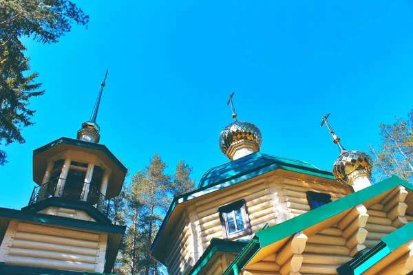 Gouden Koepels Met Kruisen Tempel Kerk Kapel Een Religieus Christelijk — Stockfoto