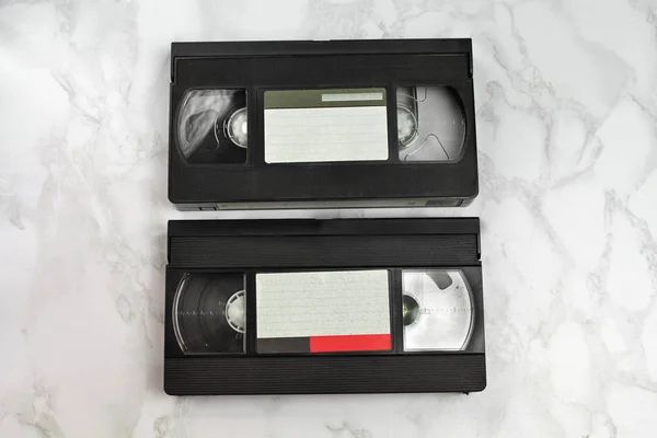 Видео Vhs Ретро Винтажные Кассеты Годов Стиль Годов Розовом Фоне — стоковое фото