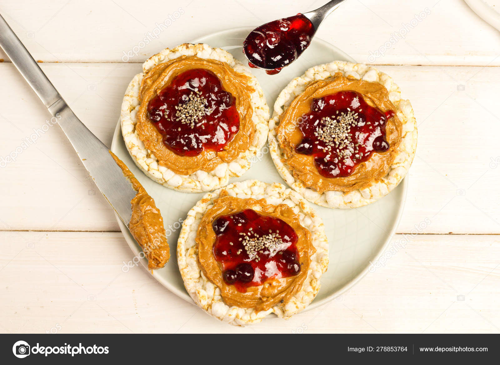 Crunchy Natural Peanut Butter Strawberry Jam Jelly Sandwich Chia