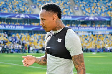 Kiev, Ukrayna - 26 Mayıs 2018: Nathaniel Clyne ve eğitim 2018 Uefa Şampiyonlar Ligi final maçında Real Madrid ve Liverpool, Ukrayna arasında önce bir Liverpool futbol oyuncuları