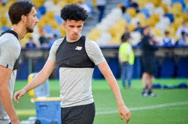 Kiev, Ukrayna - 26 Mayıs 2018: Adam Bogdan ve eğitim 2018 Uefa Şampiyonlar Ligi final maçında Real Madrid ve Liverpool, Ukrayna arasında önce bir Liverpool futbol oyuncuları