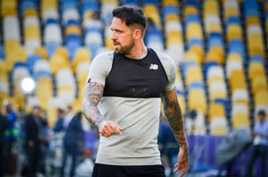Kiev, Ukrayna - 26 Mayıs 2018: Eğitim 2018 Uefa Şampiyonlar Ligi final maçında Real Madrid ve Liverpool, Ukrayna arasında önce bir Liverpool futbol oyuncuları