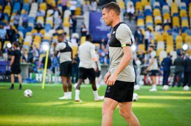 Kiev, Ukrayna - 26 Mayıs 2018: James Milner ve eğitim 2018 Uefa Şampiyonlar Ligi final maçında Real Madrid ve Liverpool, Ukrayna arasında önce bir Liverpool futbol oyuncuları
