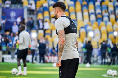 Kiev, Ukrayna - 26 Mayıs 2018: Danny Ings ve eğitim 2018 Uefa Şampiyonlar Ligi final maçında Real Madrid ve Liverpool, Ukrayna arasında önce bir Liverpool futbol oyuncuları