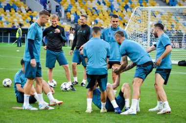Kiev, Ukrayna - 26 Mayıs 2018: Uefa Şampiyonlar Ligi Finali 2018 önce Real Madrid futbol oyuncuların eğitim maç Real Madrid ve Liverpool, Ukrayna arasında