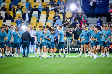 Kiev, Ukrayna - 26 Mayıs 2018: Uefa Şampiyonlar Ligi Finali 2018 önce Real Madrid futbol oyuncuların eğitim maç Real Madrid ve Liverpool, Ukrayna arasında