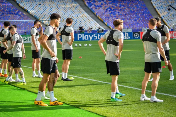 Kyiv Ukraine Maio 2018 Treinamento Jogadores Futebol Liverpool Antes Jogo — Fotografia de Stock