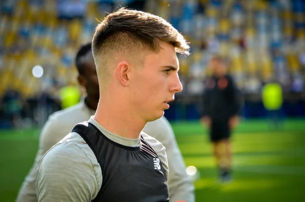 Kiev, Ukrayna - 26 Mayıs 2018: Eğitim 2018 Uefa Şampiyonlar Ligi final maçında Real Madrid ve Liverpool, Ukrayna arasında önce bir Liverpool futbol oyuncuları