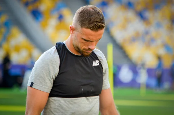 Kijów Ukraina Maja 2018 Jordan Henderson Szkolenia Piłkarzy Liverpoolu Przed — Zdjęcie stockowe
