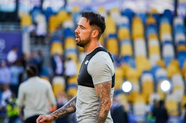 Kiev, Ukrayna - 26 Mayıs 2018: Danny Ings ve eğitim 2018 Uefa Şampiyonlar Ligi final maçında Real Madrid ve Liverpool, Ukrayna arasında önce bir Liverpool futbol oyuncuları