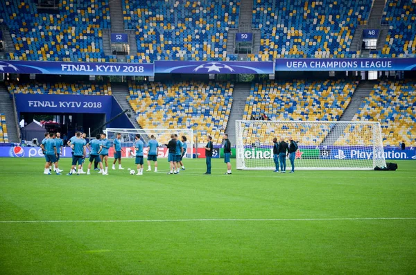 Kyiv Ucrania Mayo 2018 Entrenamiento Futbolistas Del Real Madrid Antes — Foto de Stock