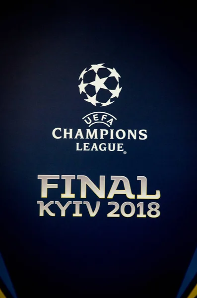 Kyiv Ucraina Maggio 2018 Logo Emblema Della Finale Della Uefa — Foto Stock