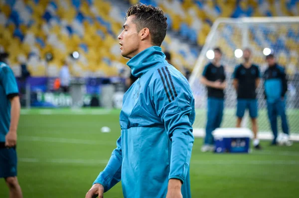 Kiev Ukraina Maj 2018 Cristiano Ronaldo Och Utbildning Fotbollsspelare Real — Stockfoto