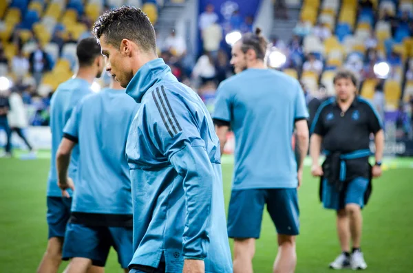 Kyiv Ukraine Mai 2018 Cristiano Ronaldo Und Training Von Fußballern — Stockfoto