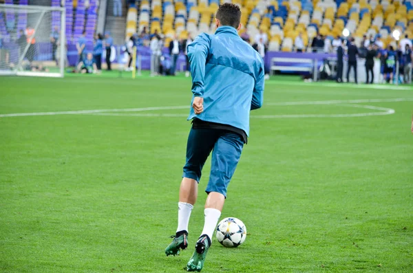Kiev, Ukrayna - 26 Mayıs 2018: Cristiano Ronaldo ve eğitim 2018 Uefa Şampiyonlar Ligi final maçında Real Madrid ve Liverpool, Ukrayna arasında daha önce Real Madrid futbol oyuncuları