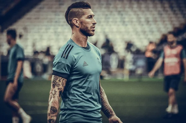 Kyiv Ukraine Mai 2018 Sergio Ramos Und Training Von Fußballern — Stockfoto