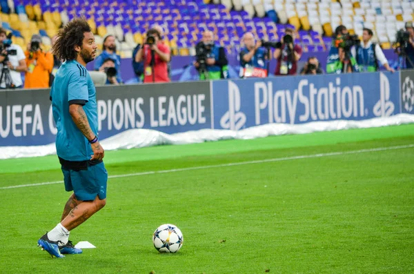 Kyiv Ucrania Mayo 2018 Marcelo Entrenamiento Futbolistas Del Real Madrid —  Fotos de Stock