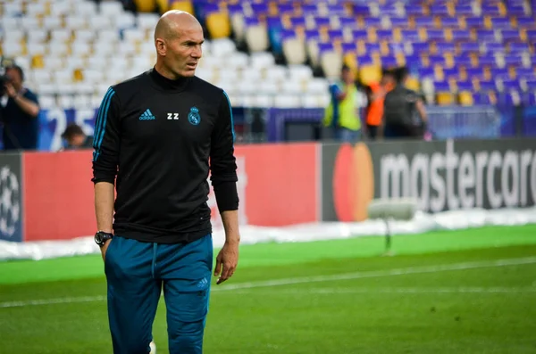 Kiev Oekraïne Mei 2018 Zinedine Zidane Opleiding Van Voetbalspelers Van — Stockfoto