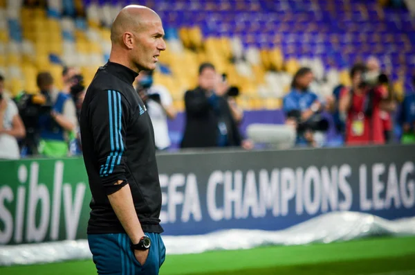 Kiev Oekraïne Mei 2018 Zinedine Zidane Opleiding Van Voetbalspelers Van — Stockfoto