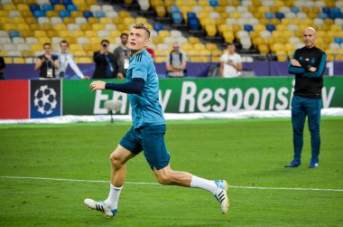 Kiev, Ukrayna - 26 Mayıs 2018: Toni Kroos ve eğitim 2018 Uefa Şampiyonlar Ligi final maçında Real Madrid ve Liverpool, Ukrayna arasında daha önce Real Madrid futbol oyuncuları